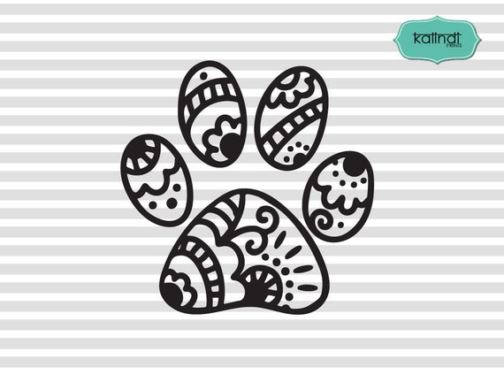 Mandala Paw Svg Dog Lover Svg Mandala Svg Hand Lettered Dog Svg Pet Svg Svg File Puppy Svg Animal Lover Svg P33