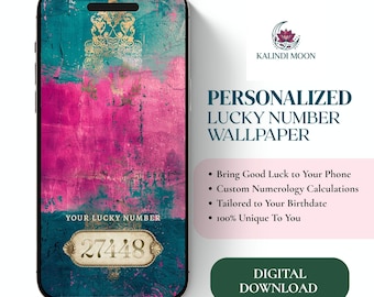 Custom Lucky Code & Numerology Wallpaper, Personal Vibration Phone Art, Digital Lock Screen Background, Instant Download