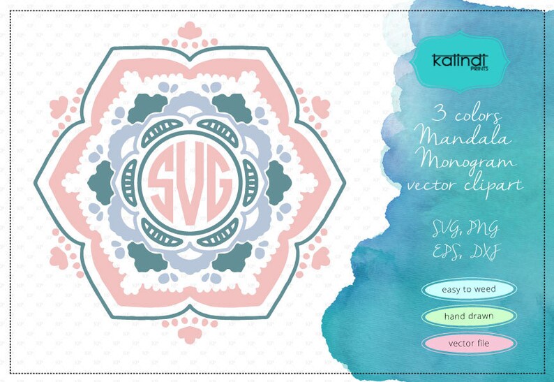 Download Art Collectibles Clip Art 3 Colors Mandala Svg Flower Svg Svg File Mandala Flower Svg Flower Monogram Svg Monogram Id Svgmm2 Monogram Svg Mandala Monogram Svg