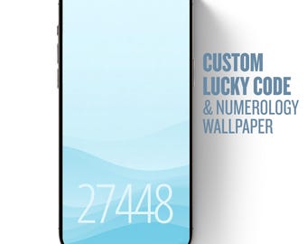 Custom Lucky Code & Numerology Wallpaper, Personal Vibration Phone Art, Digital Lock Screen Background, Instant Download