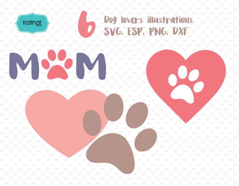 Download Dog lovers svg set dogs svg paws svg flower svg dog mom | Etsy