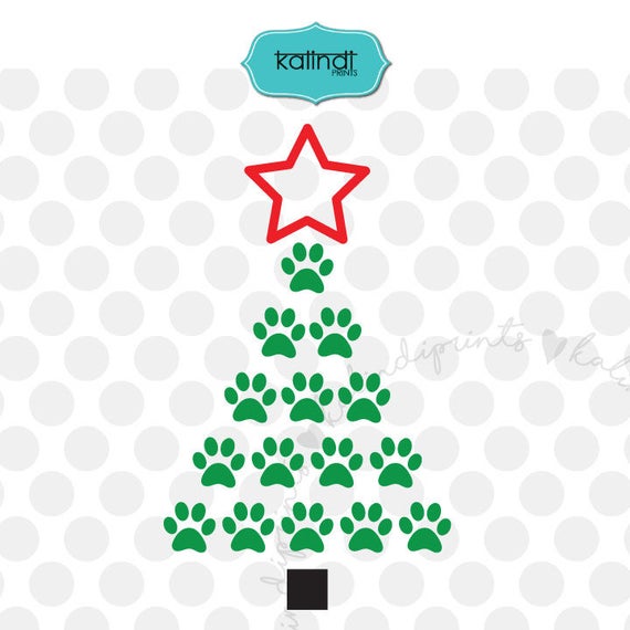Dog paw Christmas Tree SVG paw print svg dog paws svg paw ...