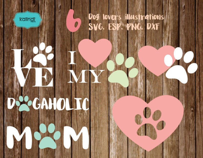 Download Dog lovers svg set dogs svg paws svg flower svg dog mom | Etsy