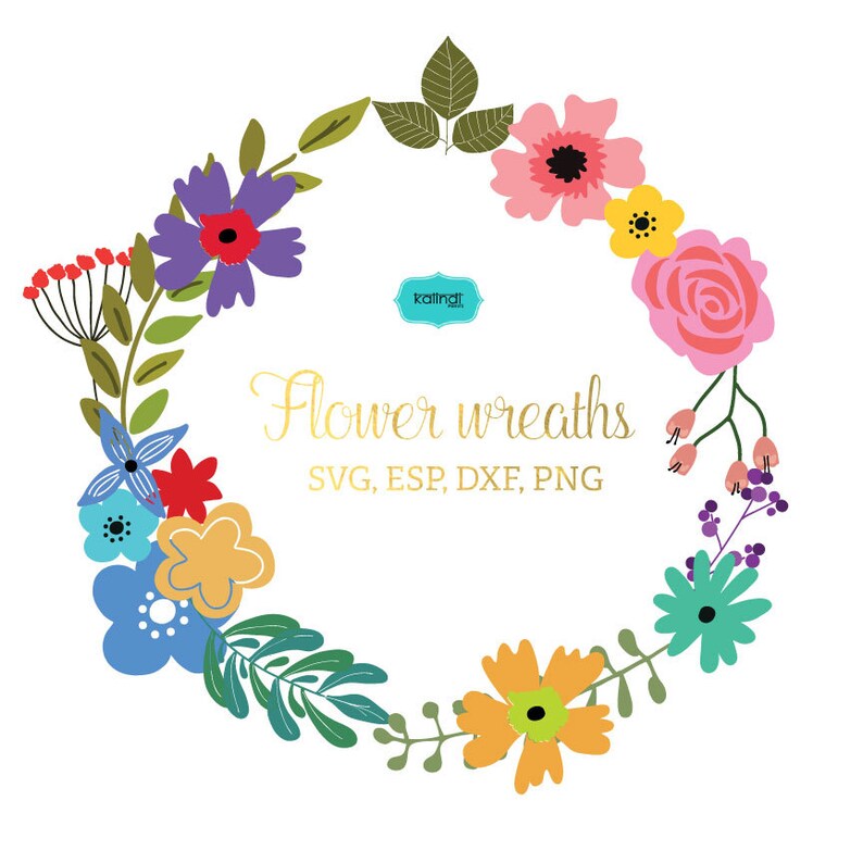 Flowers Monogram Clipart Flowers Vector Graphic Flower Wreaths Svg Svg Files Id Flwr3 Clip Art Art Collectibles Kromasol Com