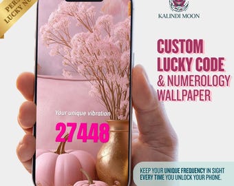 Custom Lucky Code & Numerology Wallpaper | Personal Vibration Number Background | Phone Lock Screen | Instant Download