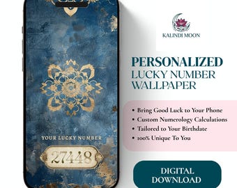 Custom Lucky Code Wallpaper, Personal Vibration Phone Lock Screen, Numerology Digital Art, Instant Download Design