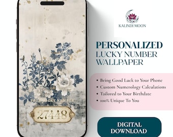 Personalized Custom Lucky Code Wallpaper, Personal Vibration Number Background, Esoteric Phone Lock Screen, Digital Download