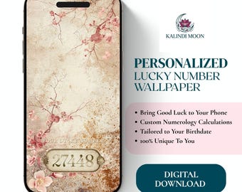 Custom Lucky Code & Numerology Wallpaper, Personal Vibration Phone Art, Digital Lock Screen Background, Instant Download