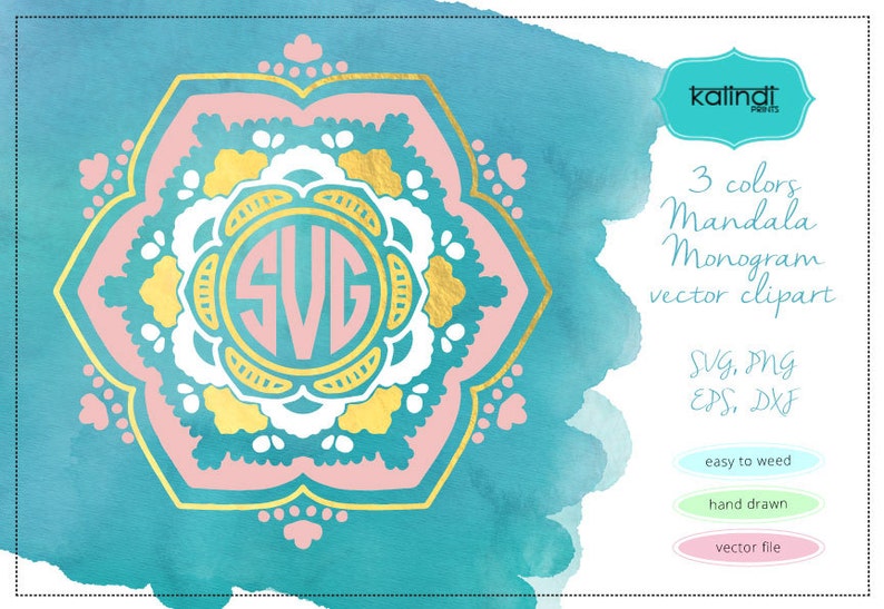 Download Art Collectibles Clip Art 3 Colors Mandala Svg Flower Svg Svg File Mandala Flower Svg Flower Monogram Svg Monogram Id Svgmm2 Monogram Svg Mandala Monogram Svg