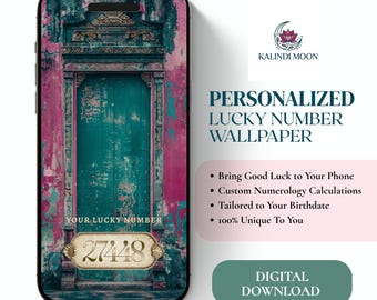 Personalized Numerology Wallpaper Report Bundle, Custom Lucky Number Phone Lockscreen, Manifestation Birthdate Talisman Digital Download iOS