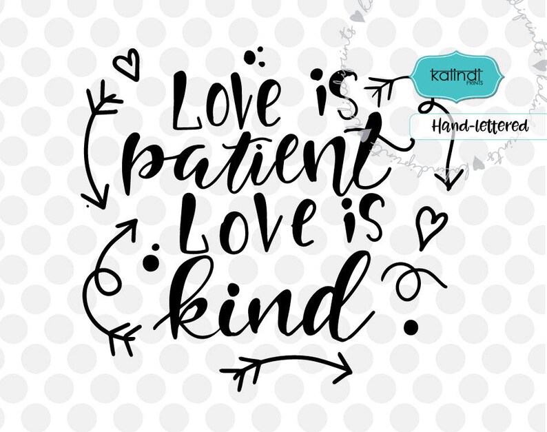 Love is kind svg valentine svg hand lettering svg funny | Etsy