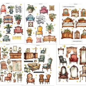 Retuning Home Sticker 60 Home Elements Printable Stickers Fussy Cut Digital - Etsy