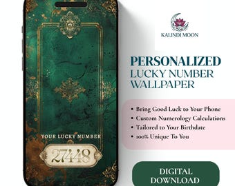 Personalized Numerology Wallpaper Design, Custom Lucky Code Phone Background, Esoteric Lock Screen Art, Digital Download
