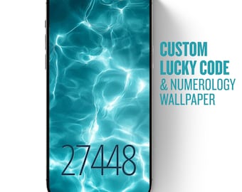 Custom Lucky Code Wallpaper, Personal Vibration Number Phone Background, Numerology Lock Screen, Instant Digital File