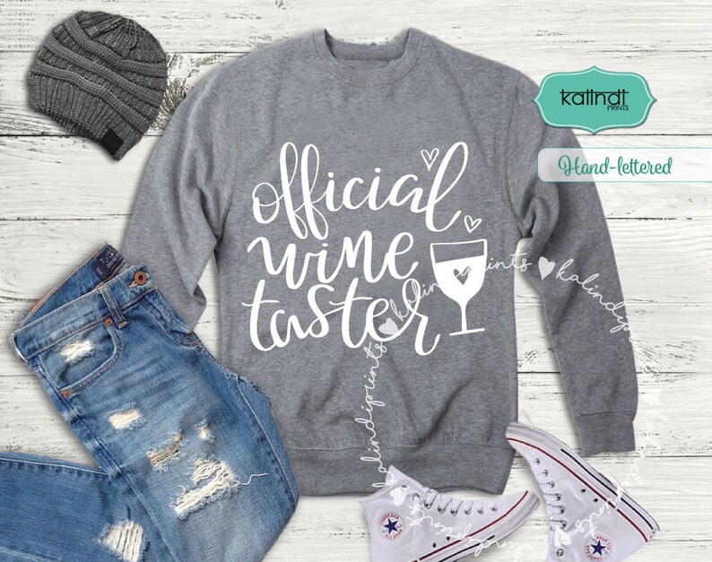 Official Wine Taster Wine Svg Wine Glass Svg Hand Lettered Etsy
