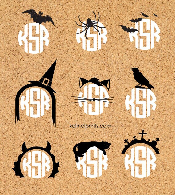 Download Halloween Monogram frame SVG files. 9 SVG digital graphics ...
