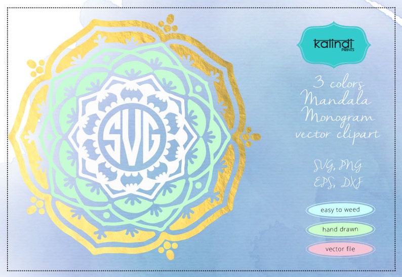 Download Art Collectibles Clip Art Mandala Flower Svg Mandala Monogram Svg Flower Monogram Svg Monogram Svg Monogram Id Svgmm5 Svg File Flower Svg 3 Colors Mandala Svg