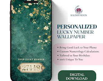 Personalized Numerology Phone Wallpaper, Custom Lucky Code Design, Personal Vibration Background, Digital File Download