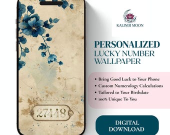 Personalized Custom Lucky Code Wallpaper, Personal Vibration Number Background, Esoteric Phone Lock Screen, Digital Download