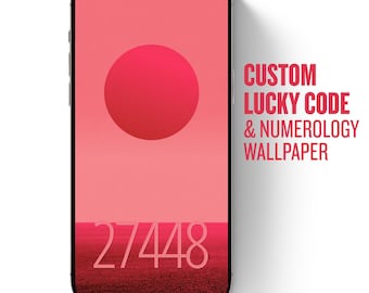 Custom Lucky Code Numerology Wallpaper, Personal Vibration Phone Background, Esoteric Lock Screen, Instant Download