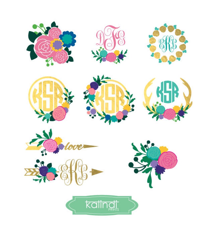 Download Flower Monogram Svg Flower Svg Monogram Svg Svg Flower Etsy