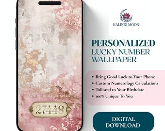 Personalized Digital Wallpaper, Custom Lucky Code Background, Personal Vibration Number Art, Phone Lock Screen Design
