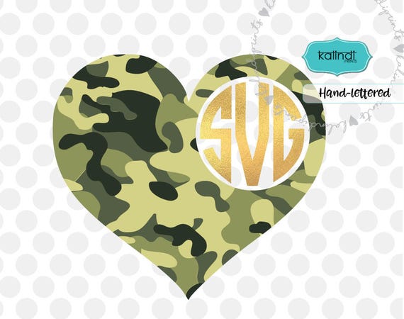 Download Camo Heart Monogram Svg Valentine Svg Camouflage Svg Etsy