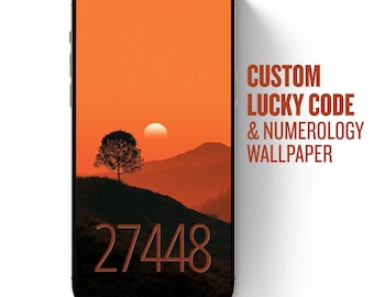 Personalized Phone Wallpaper, Custom Lucky Code & Numerology Design, Personal Vibration Background, Digital Download