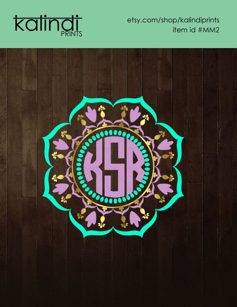 Download Free 3 Colors Mandala Monogram Frame Monogram Svg Svg Files For Etsy SVG Cut Files