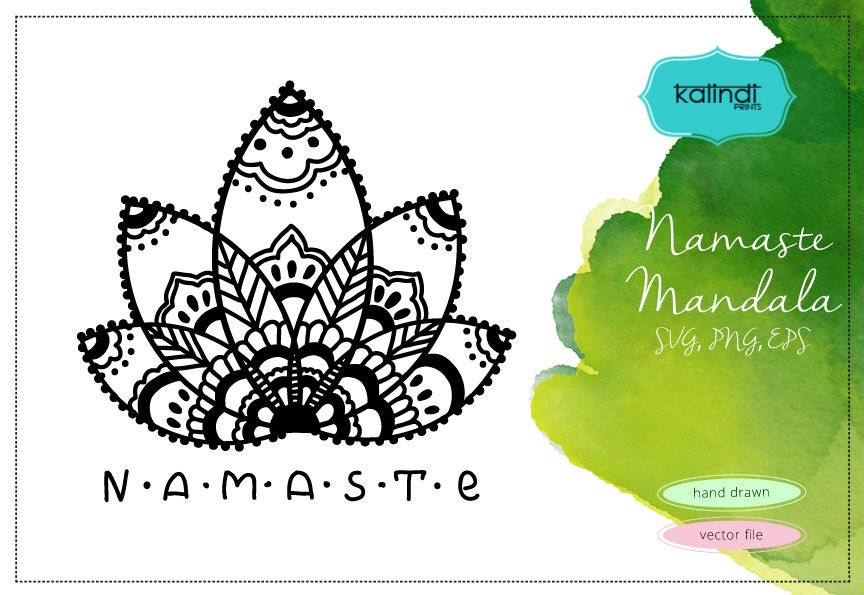 Download Namaste Mandala Svg Namaste Lotus Vector Clipart Yoga Svg Etsy