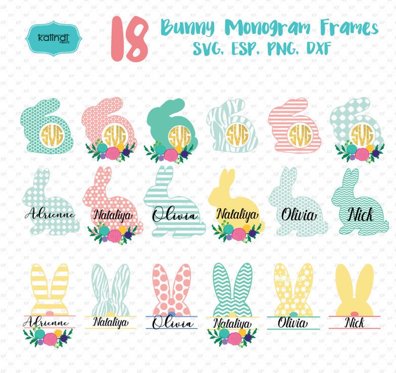 Download Flower bunny monogram frames svg Flower svg easter svg svg ...