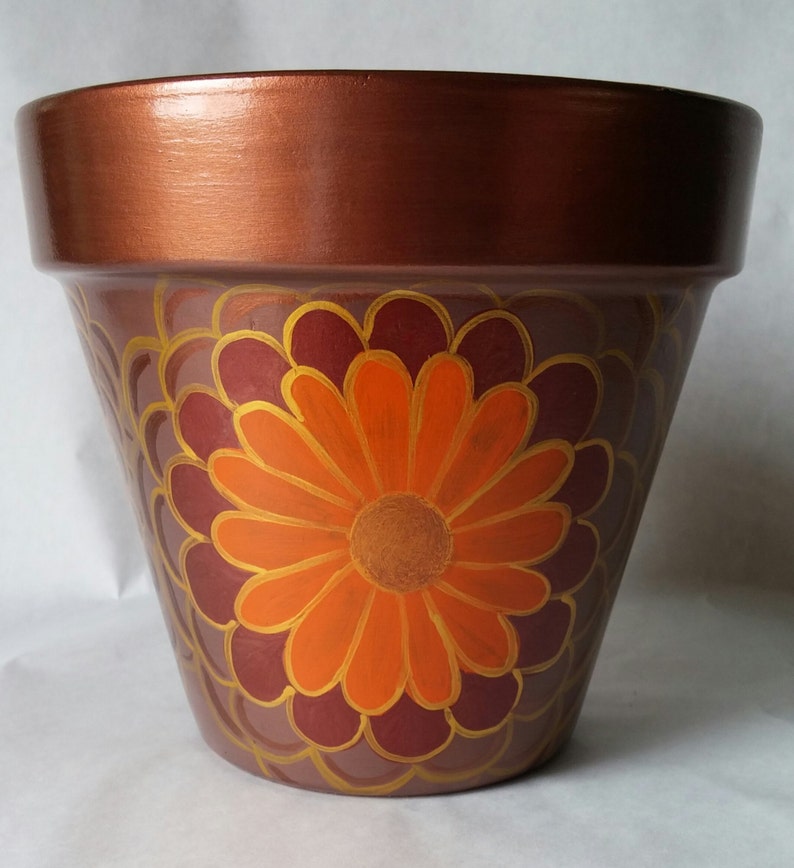 Hand painted flower pot painted clay pot flower pot hand Etsy