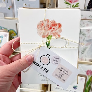 Juego de 12 tarjetas de felicitación con flores de nacimiento (interior en blanco) con sobres tamaño A2
