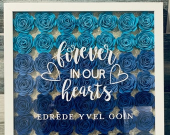 Custom Ombre Paper Flower Shadow Box