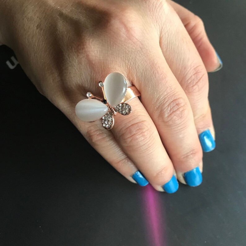 Moonstone ring Rose gold ring Adjustable ring free shipping ring White Ring Gold Filled Ring