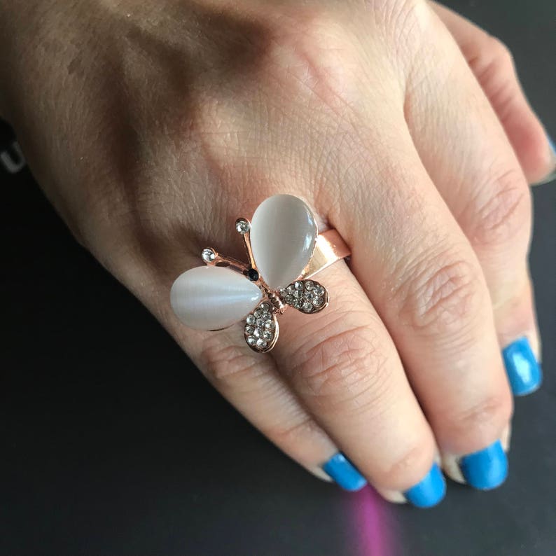 Moonstone ring Rose gold ring Adjustable ring free shipping ring White Ring Gold Filled Ring