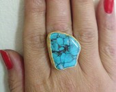 Ring, Gemstone Ring , Turquoise Ring, Gold Filled Ring, Handmade Ring, Free Size Ring, Christmas gift, Gold Plate Ring, Gift for  Her