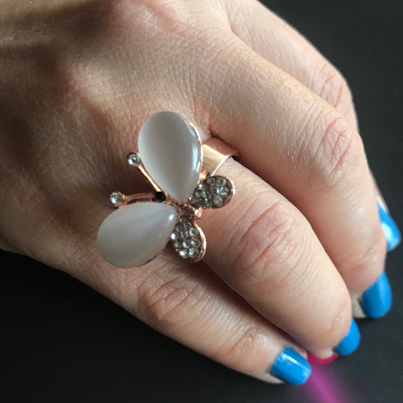 Moonstone ring Rose gold ring Adjustable ring free shipping ring White Ring Gold Filled Ring
