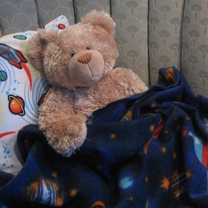 Travel Blanket & Pillowcover - Outer Space, Children&#39;s, Fleece, Flannel, Medium
