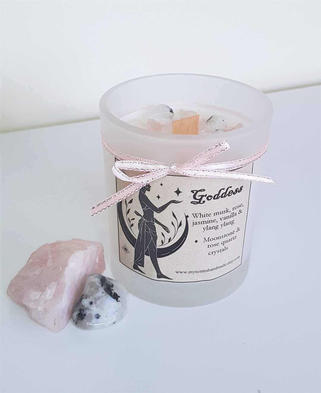 Goddess: Crystal Infused Handmade Soy Candle - Etsy