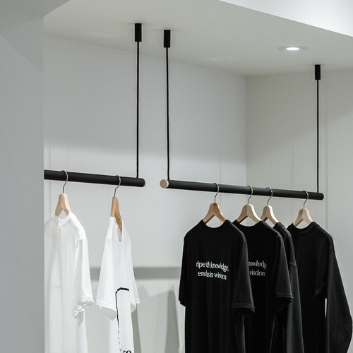 Hanging Clothes Rack Ceiling Mounted Hanging Clothes Rack Etsy