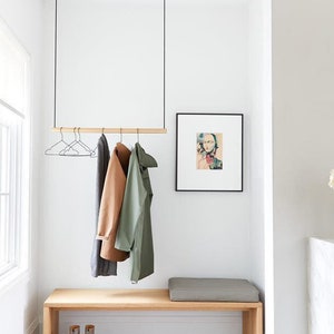 Hanging Clothes Rack Sm Natural | Modern Garment Racks