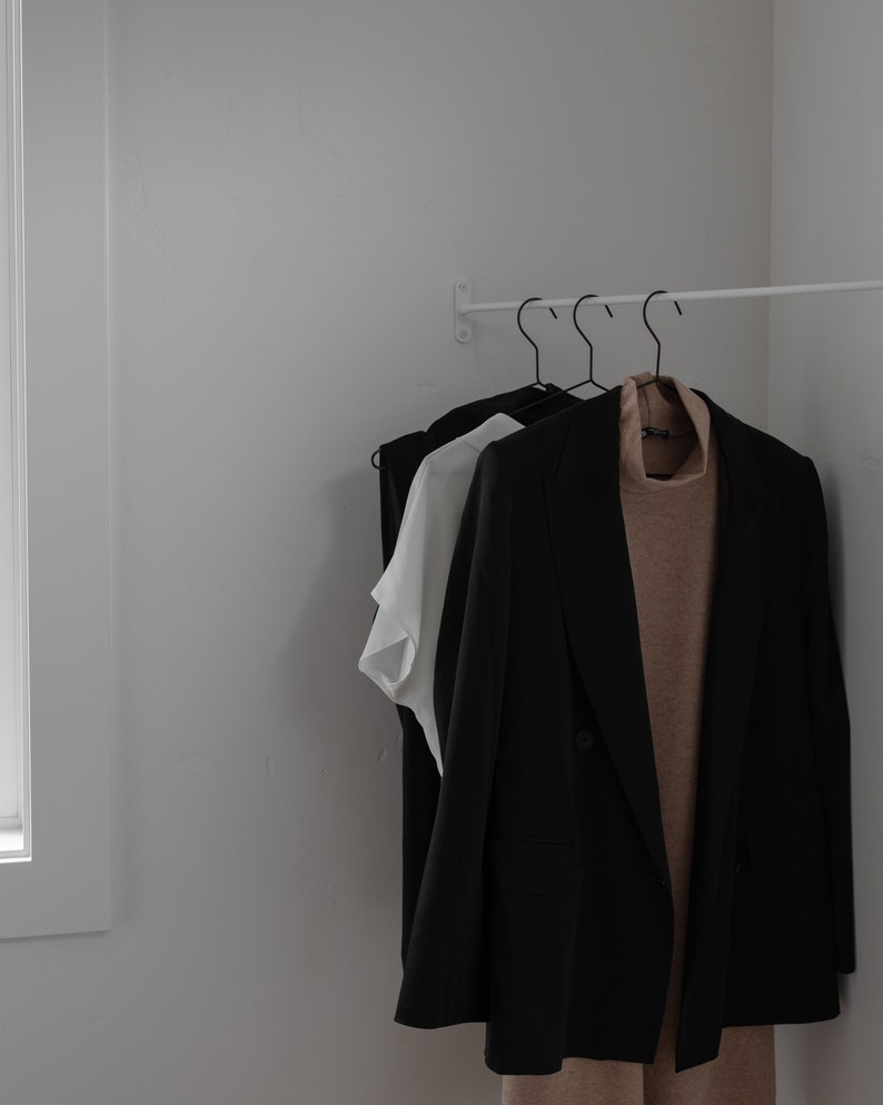 Corner Clothes Rack White Wall Clothes Rack Corner Hanging Etsy