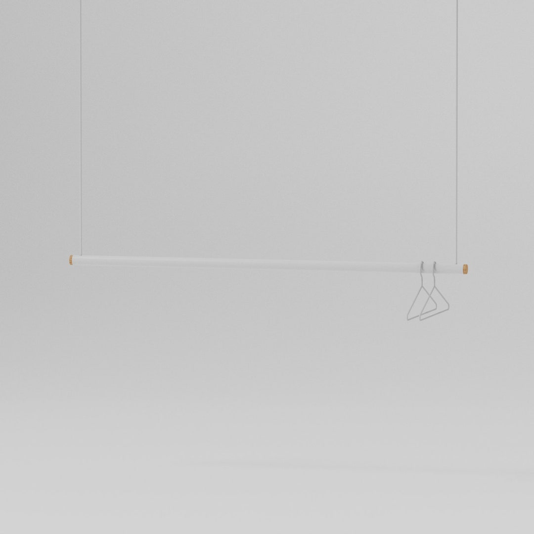 Hanging Clothes Rack Lg White Modern Garment Racks Etsy