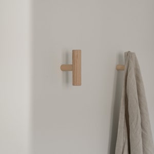 Two Modern Wall Hooks | Wooden Coat Hook | Wood or Wooden Wall Hook