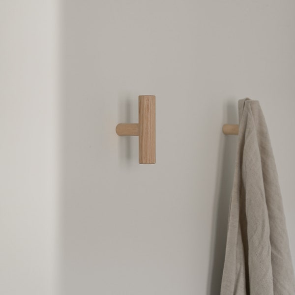 Due ganci da parete moderni / Gancio appendiabiti in legno / Gancio da parete in legno o legno