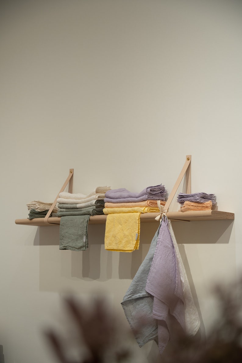 Leather Strap Shelf Floating Shelf With Leather Straps Etsy