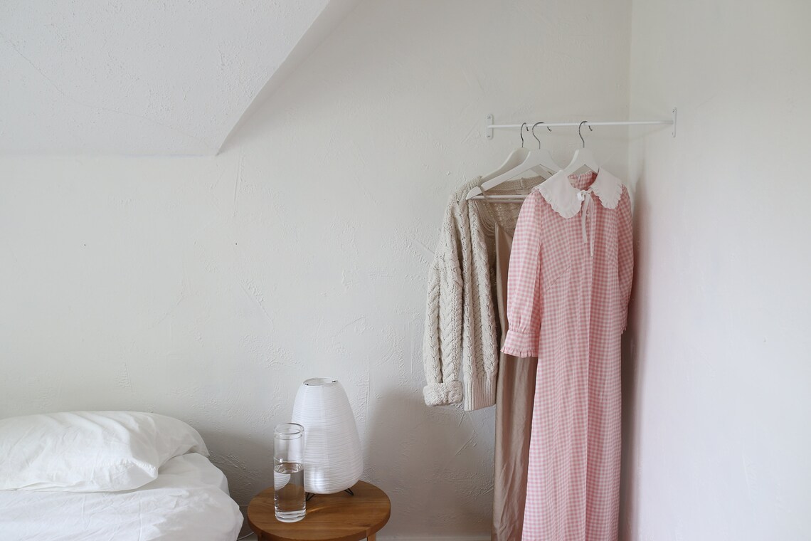 Corner Clothes Rack White Wall Clothes Rack Corner Hanging Etsy