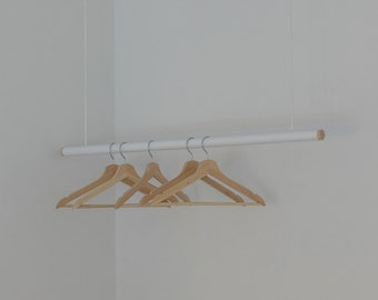 Hanging Clothes Rack Med White | Modern Garment Racks