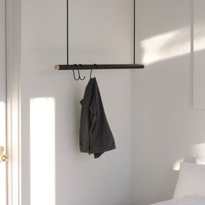 Hanging Clothes Rack Med Black | Modern Garment Racks